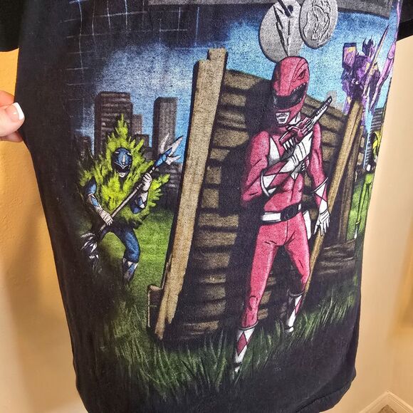 Adult Mighty Morphin Power Rangers Black T-shirt medium - Picture 2 of 8